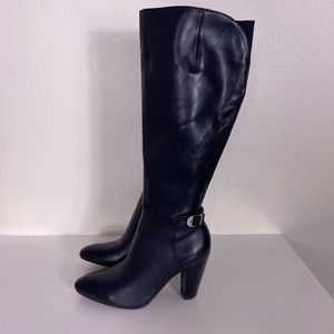 Marc Fisher Black Leather Tall High Heeled Boots